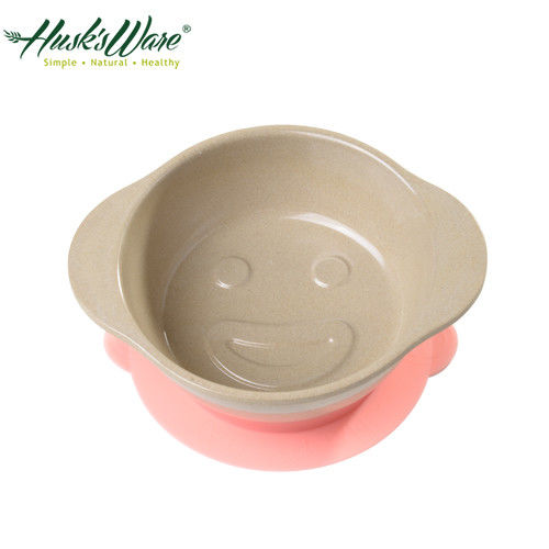 【美國Husk’s ware】稻殼天然無毒環保兒童微笑餐碗-粉紅色