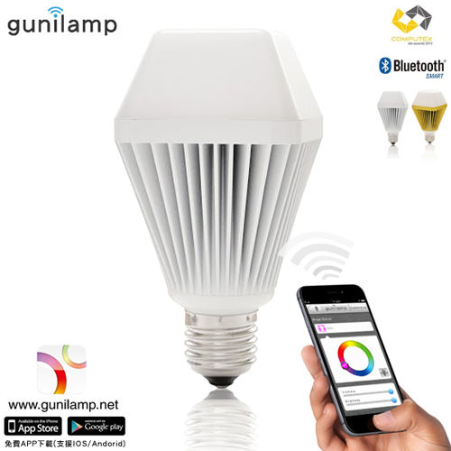 《gunilamp》手機APP控制亮度色彩 LED 7W燈炮*1入(二色可選)