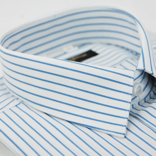 【金安德森】白底藍條紋短袖襯衫