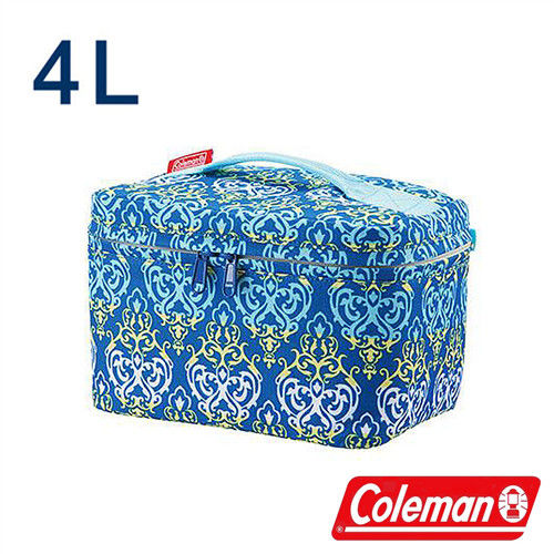 Coleman 4L藍葉圖騰保冷袋 CM-22228 露營│登山│行動冰箱│保冰袋│野餐│便當袋