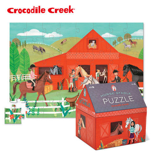 【美國Crocodile Creek】趣味寶盒拼圖系列-歡樂馬場