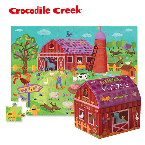 【美國Crocodile Creek】趣味寶盒拼圖系列-歡樂農場