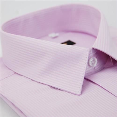 【金安德森】粉色暗紋類絲質窄版長袖襯衫