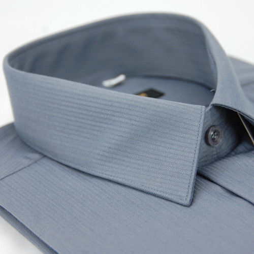 【金安德森】灰色條紋類絲質短袖襯衫
