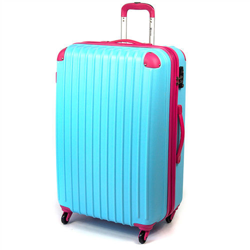 aaronation 愛倫國度 -28吋 條紋硬殼旅行箱URA-F800928-粉藍桃紅