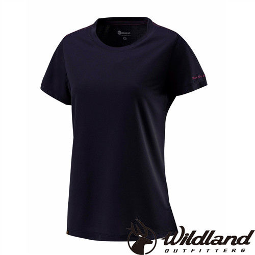 【荒野wildland】女疏水纖維圓領排汗衣 黑色 (W1623-54)