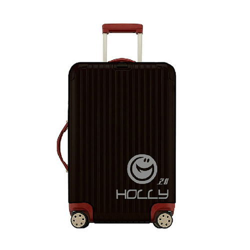 PUSH! 旅遊用品 ABS.PC行李箱拉杆箱專用防水保護套 防塵套 箱套拖運套透明黑色24寸