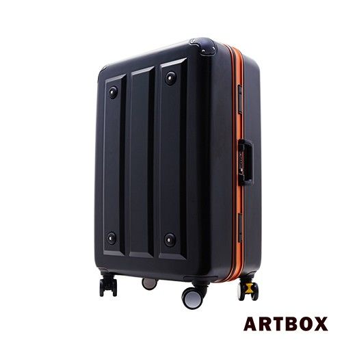 ARTBOX 暗影獵人20吋 ABS鑽石紋撞色鋁框行李箱一活力橘