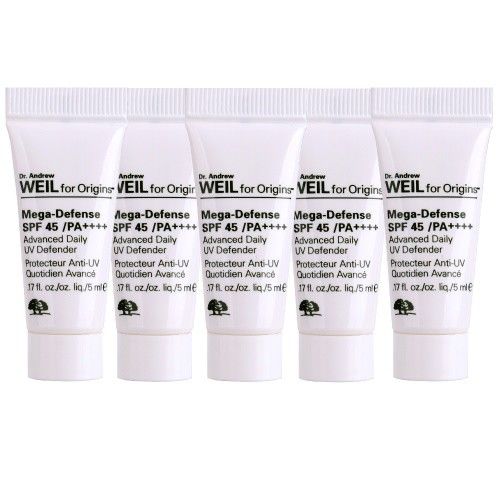品木宣言 Dr.WEIL全能防禦隔離霜SPF45PA++++ (5mlX5)+化妝包 