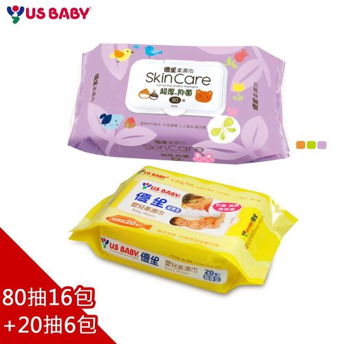 【優生】超厚型嬰兒柔濕巾(80抽x16包)+(20抽x6包)