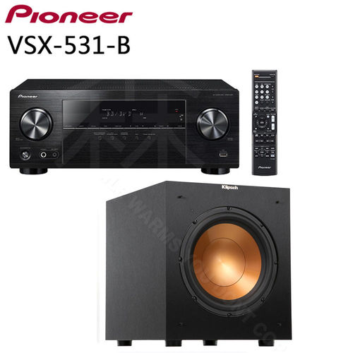 Pioneer VSX-531-B 5.1聲道擴大機 + Klipsch R-10SW 家庭劇院 超重低音 喇叭