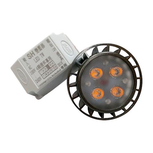 【SH】7W 12V MR16杯燈 黃光含4LED專用變壓器(160416)