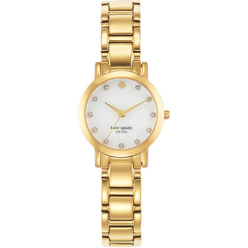 Kate Spade Gramercy 紐約甜心晶鑽腕錶-珍珠貝x金/25mm 1YRU0145