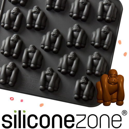 【Siliconezone】施理康ZOO耐熱黑猩猩巧克力模/冰模-黑色