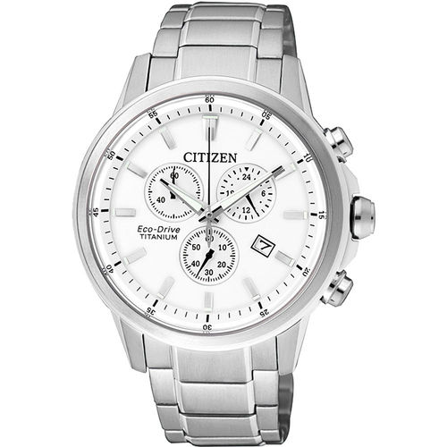 CITIZENECO-Drive鈦金屬計時腕錶-銀/42mmAT2340-81A