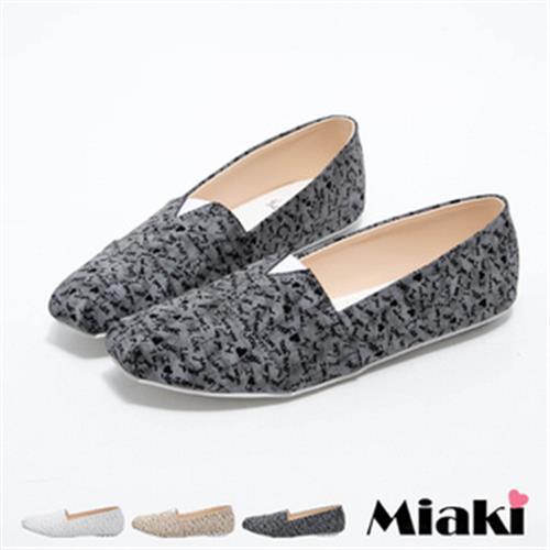 【Miaki】MIT 休閒鞋東大個性字母印花平底包鞋(棕色 / 米色 / 黑色)