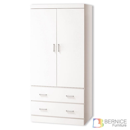 Bernice-艾琳2.7尺白色雙門二抽衣櫃