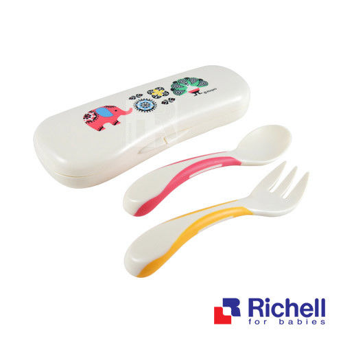 Richell日本利其爾 Kinpro嬰兒用湯匙叉(盒)