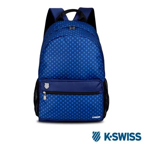 K-Swiss Allover Star Printted Backpack休閒後背包-單寧藍