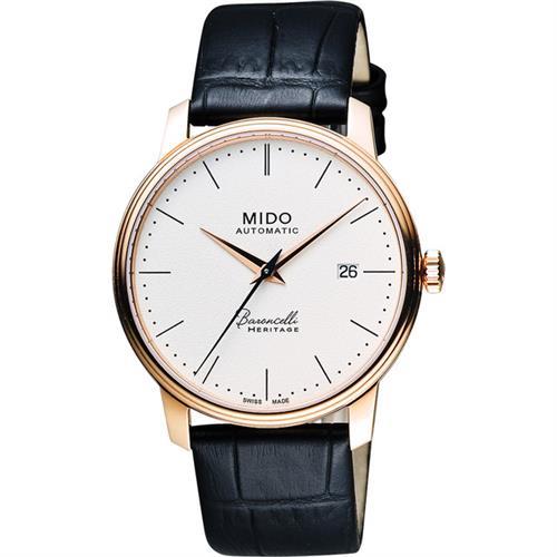 MIDOBaroncelliIIIHeritage復刻經典機械腕錶-白/41mmM0274073626000