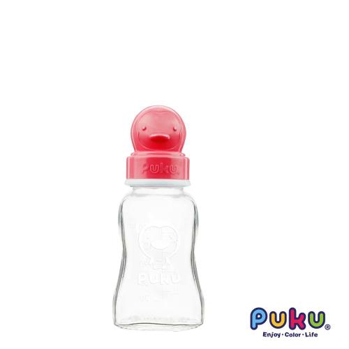 PUKU藍色企鵝 卡哇伊玻璃奶瓶-150cc(粉色)