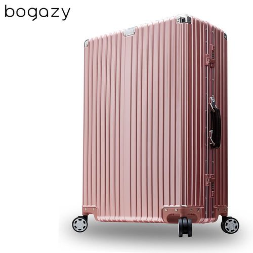 【Bogazy】淬鍊經典 29吋PC鋁框鏡面行李箱(玫瑰金)