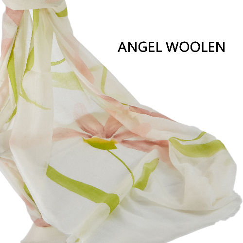 【Angel Woolen】羊絨手繪工藝披肩(生如夏花)