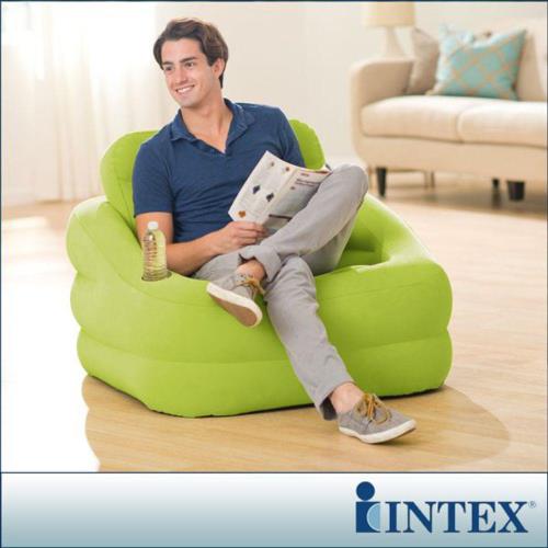 【INTEX】歐式充氣沙發(可拆式靠背)-蘋果綠(68586) 