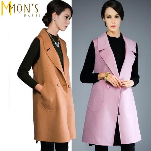 MONS高質感設計師款毛料無袖西裝背心外套