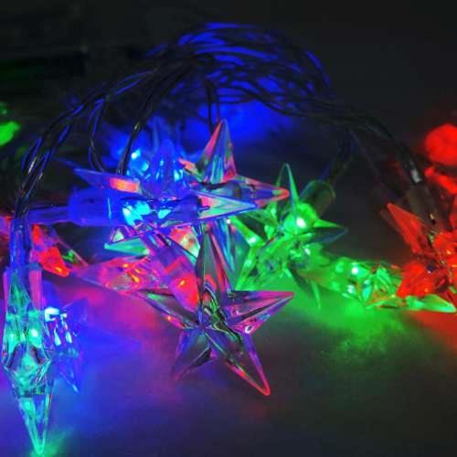 聖誕燈 LED20燈透明星星電池燈 (彩光) (高亮度又環保)