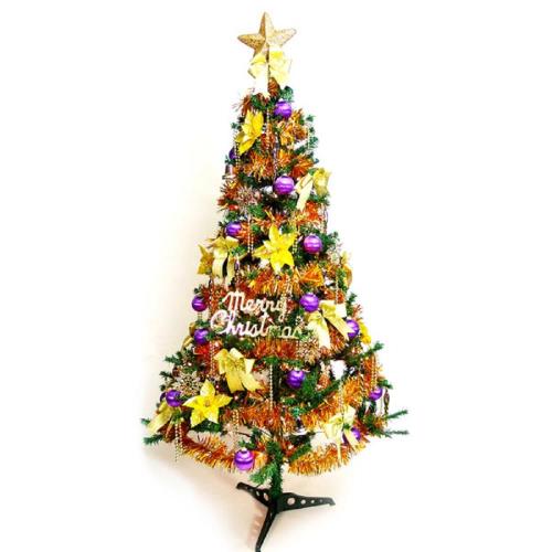 摩達客 超級幸福12尺/12呎(360cm)一般型裝飾綠聖誕樹 (+金紫色系配件組)(不含燈)本島免運費