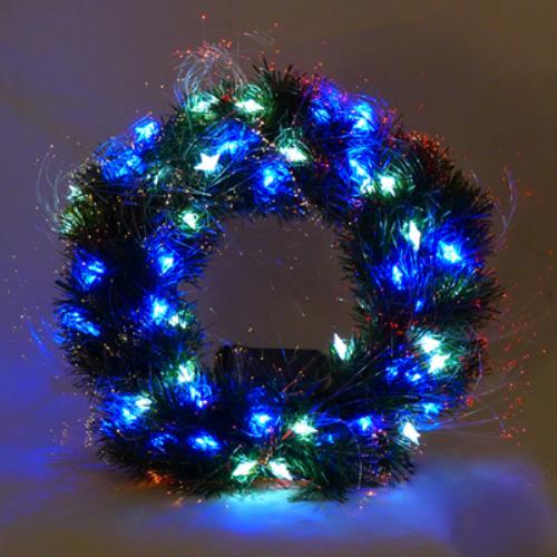 20 吋LED星星燈光纖聖誕花圈 