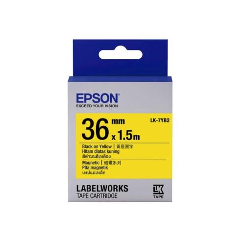 EPSON LK-7YB2 C53S657406 磁鐵系列黃底黑字標籤帶(寬度36mm)