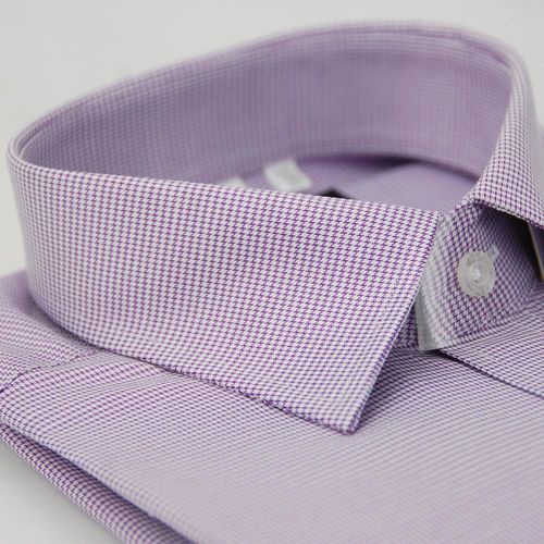 【金安德森】紫色千鳥紋窄版長袖襯衫