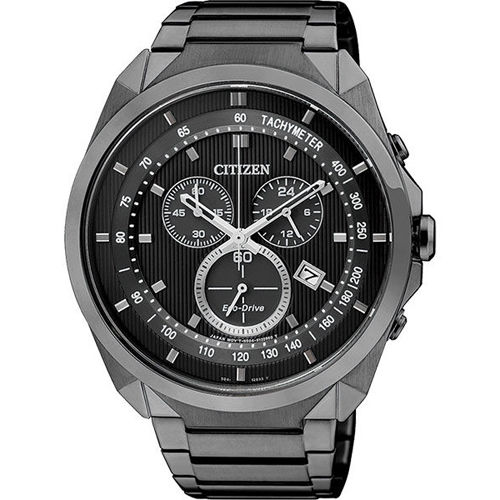 CITIZENEco-DriveMETAL專屬型男計時腕錶-黑/44mmAT2155-58E