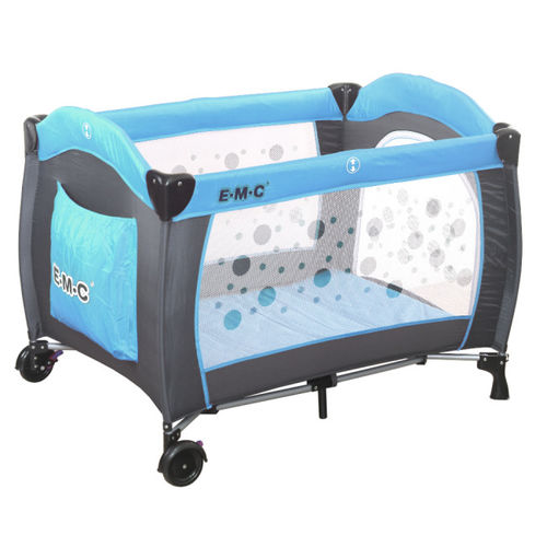  EMC 嬰幼兒安全遊戲床(平安藍) +雙層架+ 尿布台 