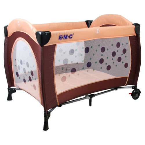 EMC 嬰幼兒安全遊戲床(幸運咖啡) +雙層架+尿布台