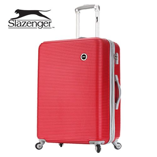 【英國 Slazenger 史萊辛格】 24吋 珠光橫條紋行李箱/拉桿箱/旅行箱-買箱送包(兩色隨機 送完為止)