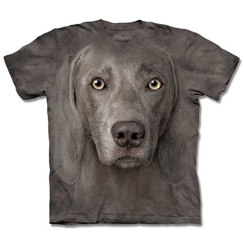 【摩達客】(預購)美國進口The Mountain 威瑪獵犬臉 純棉環保短袖T恤