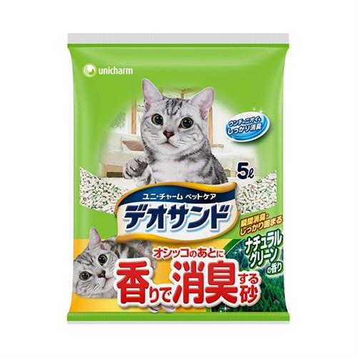 日本Unicharm消臭大師 尿尿後消臭貓砂-森林香 (5Lx4包)