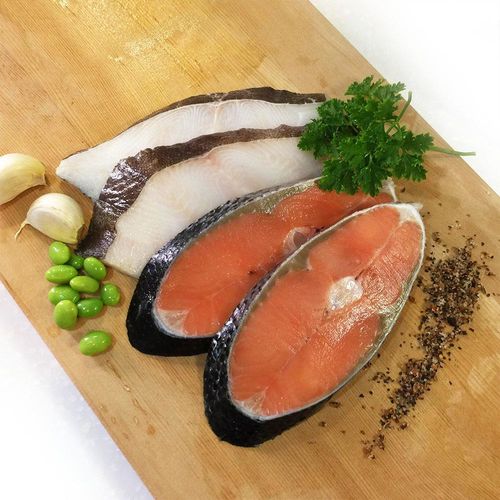 【寶島福利站】薄切鮭魚＋薄切大比目魚4包12片（110g/片+-10%）