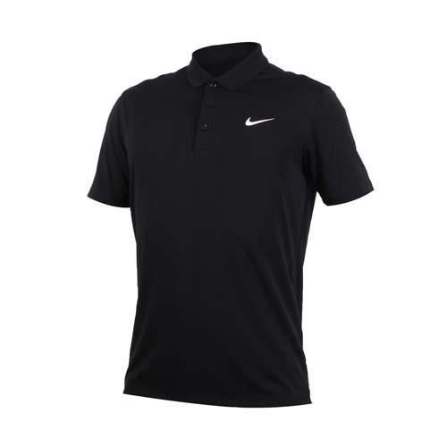 【NIKE】GOLF 男快速排汗短袖針織衫-高爾夫球 POLO衫 立領 T恤 黑白