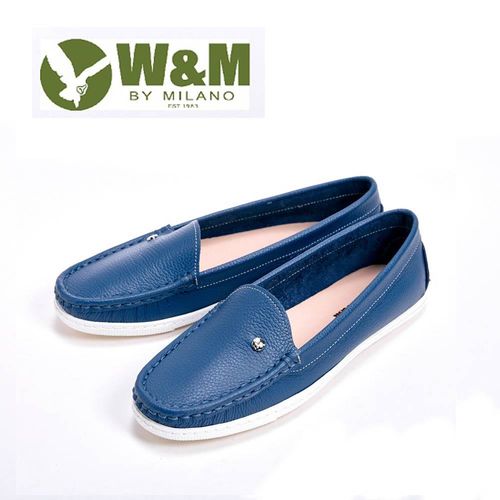 W&M 袖扣豆豆鞋莫卡辛鞋女鞋-深藍(另有白)