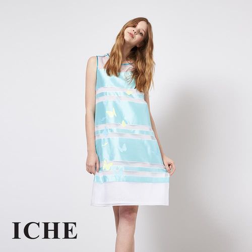 【ICHE 衣哲】立體提花府綢拼接造型禮服洋裝