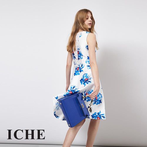 【ICHE 衣哲】立體提花蕾絲拼接造型禮服洋裝