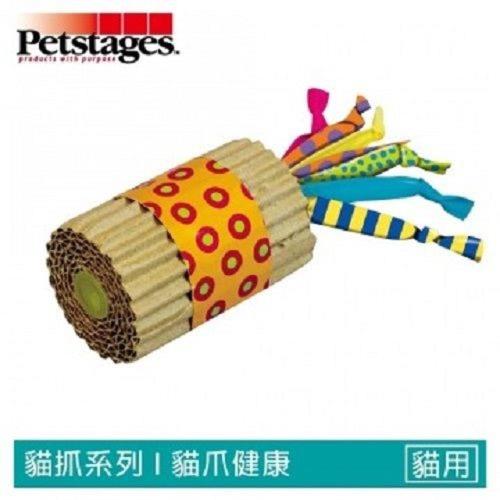 美國Petstages)) 702 貓抓紙筒短鞭炮 (彩帶)  2入裝 寵物磨爪玩具