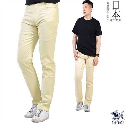 【NST Jeans】385(6867) 日本布料_薄春暖米色 微彈滑爽休閒褲(中低腰窄版) 兩色可選 馬鞍棕/暖米