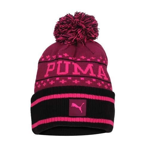 【PUMA】基本系列毛帽-帽子 針織帽 毛線帽 保暖 桃紅黑