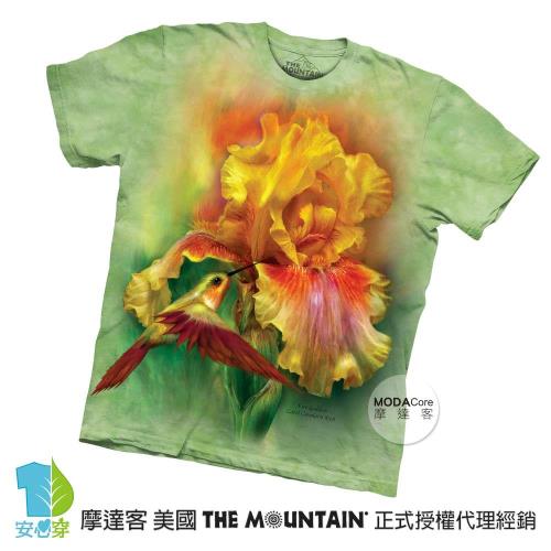 【摩達客】(預購)美國進口The Mountain 蜂鳥與花 純棉環保短袖T恤