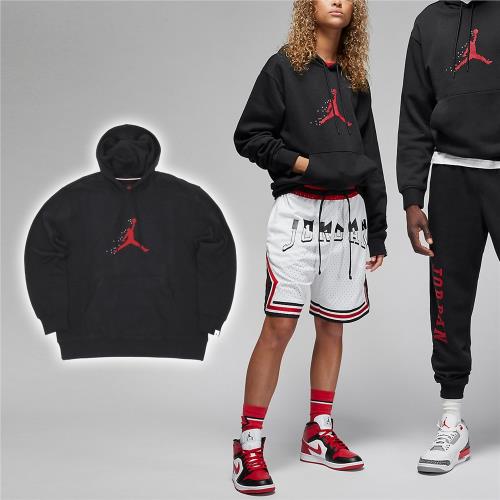Nike 帽T Jordan Essentials 男款 黑 紅 內刷毛 前口袋 喬丹 連帽上衣 FD7466-010